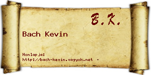 Bach Kevin névjegykártya