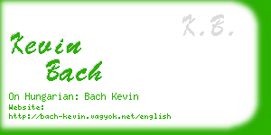 kevin bach business card